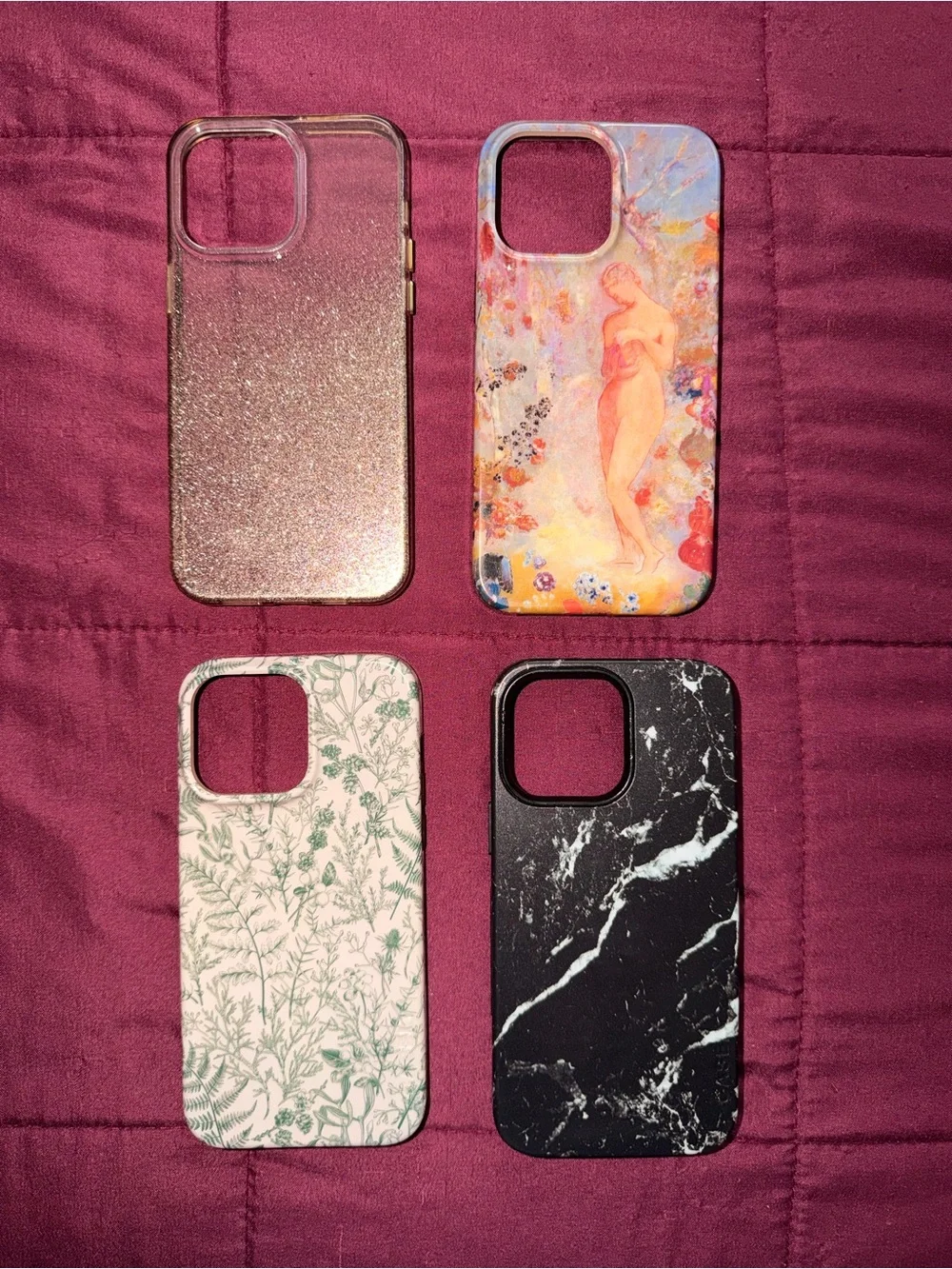 iPhone 14 Pro Max Assorted Pink, Floral, Marble and Glitter Cases (All 4)